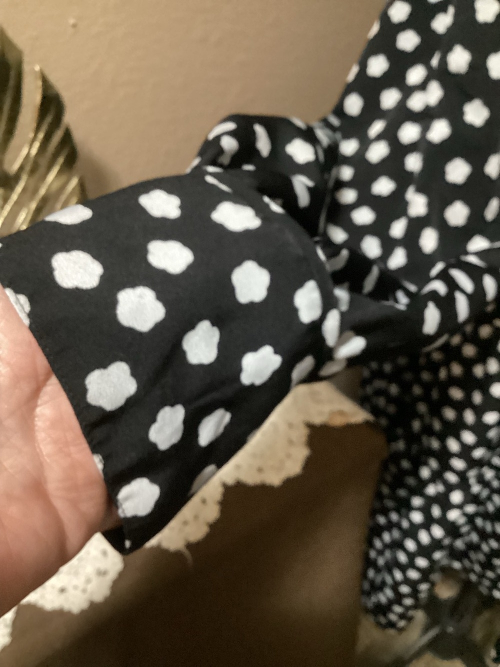 kate spade Black and White Polka Dot Long Sleeve Tiered Dress - Picture 9 of 12